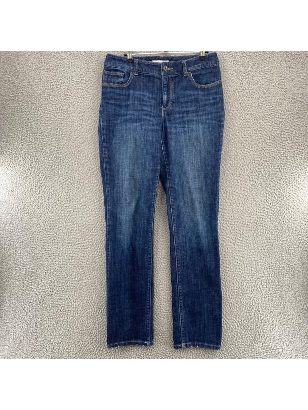 Chicos Jeans Womens 0.5 US 6 Blue Platinum Ultimate Fit Slim Medium Wash Denim